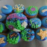 Cupcakes with ocean themed icing