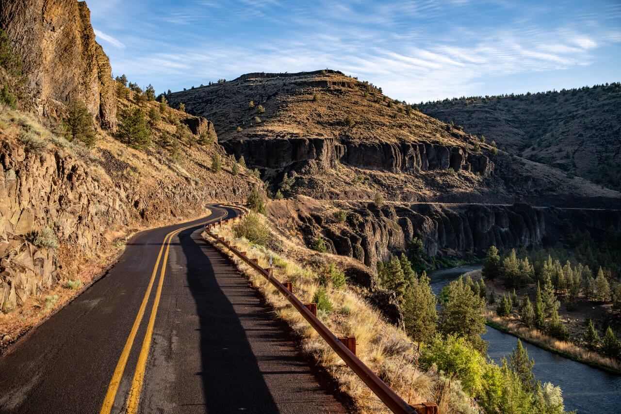 Crooked_3-medium (2) A winding road through the Crooked River Canyon near Prineville, Oregon.
