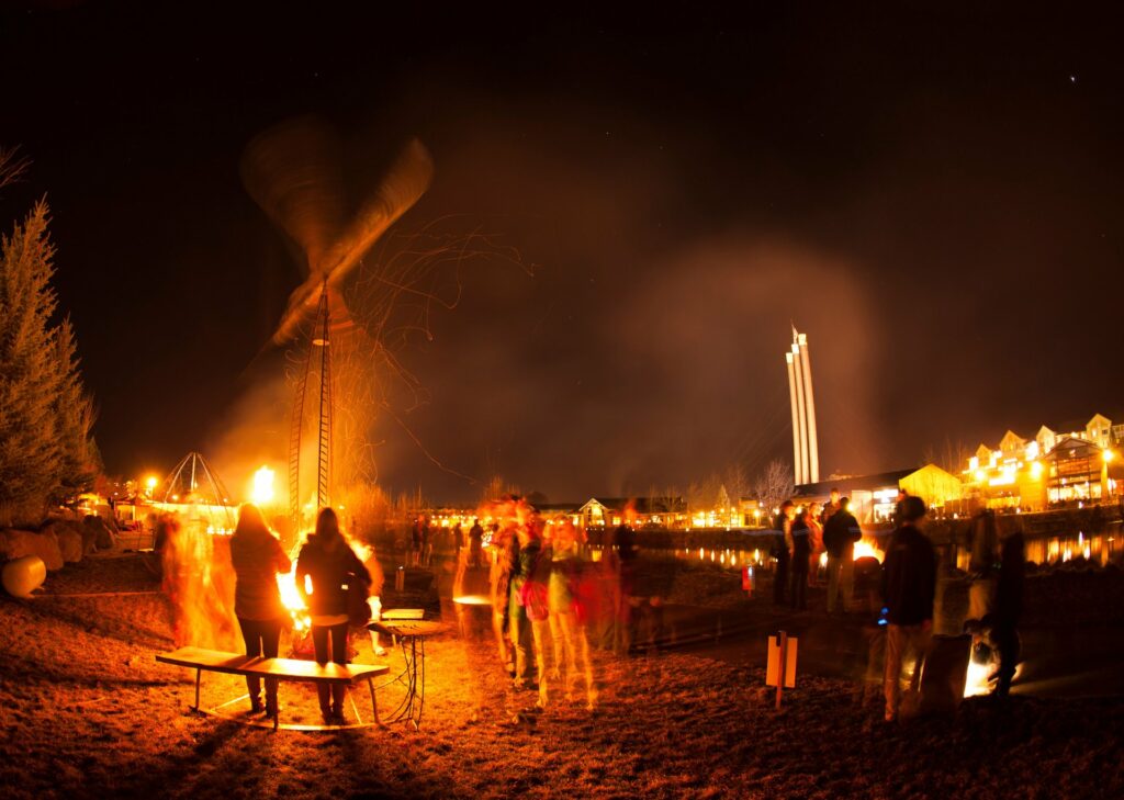 Winterfest in the Old Mill District in Bend, Oregon