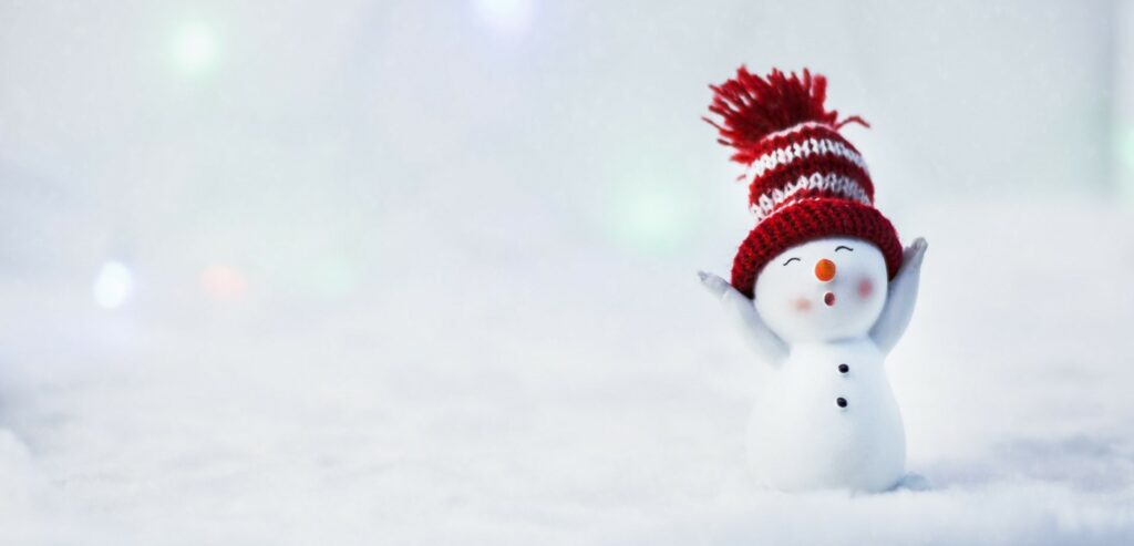 a little snowperson excited about the snow