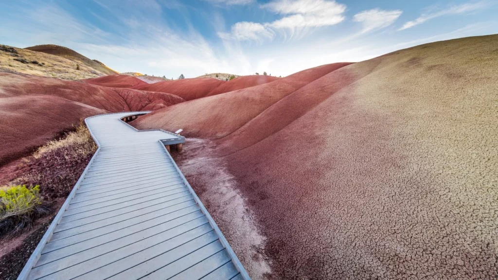 Boardwalk going through the Painted Hills.