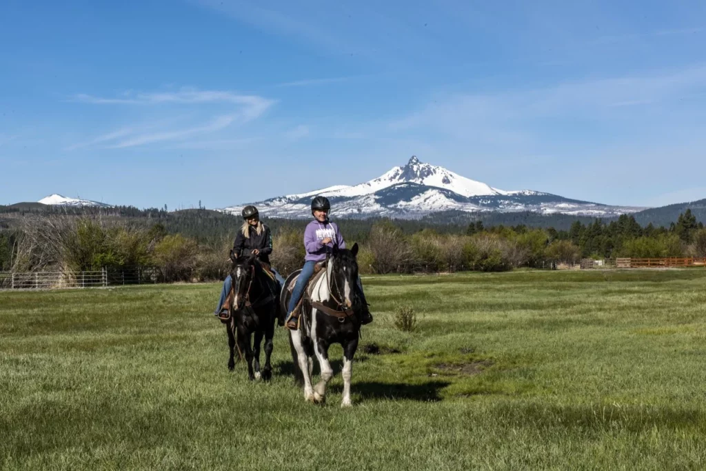 Two people ride at Black Butte Ranch