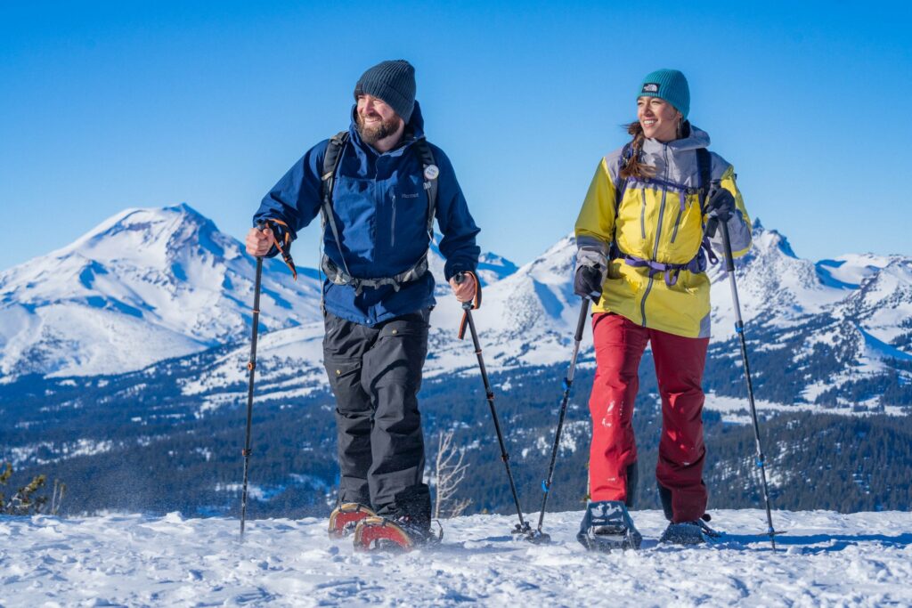 Snowshoeing atop Tumalo Mountain new Bend, Oregon