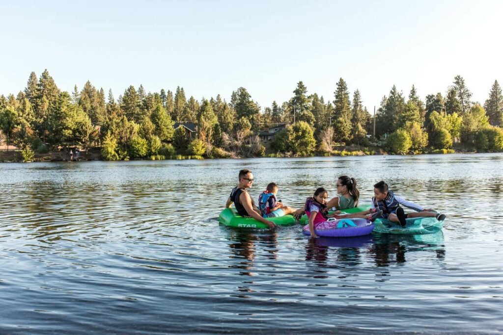 Floating the Deschutes River in Bend, Oregon.