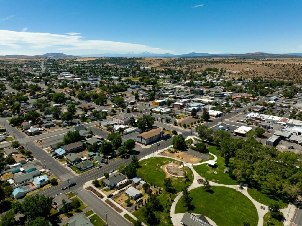 Bird’s-eye view of Madras, Oregon