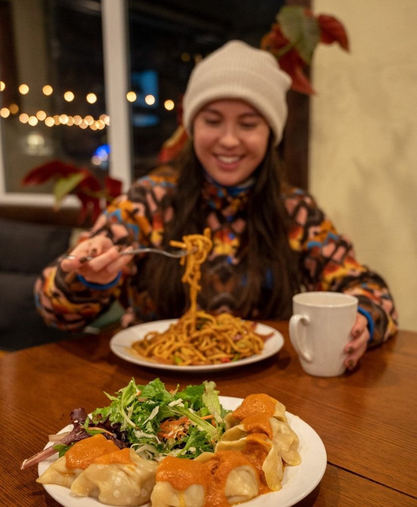 Tibetan dumplings at High Camp Taphouse in Sisters, Oregon