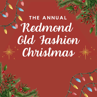 Annual Christmas event poster with festive text and decorations in Central Oregon.