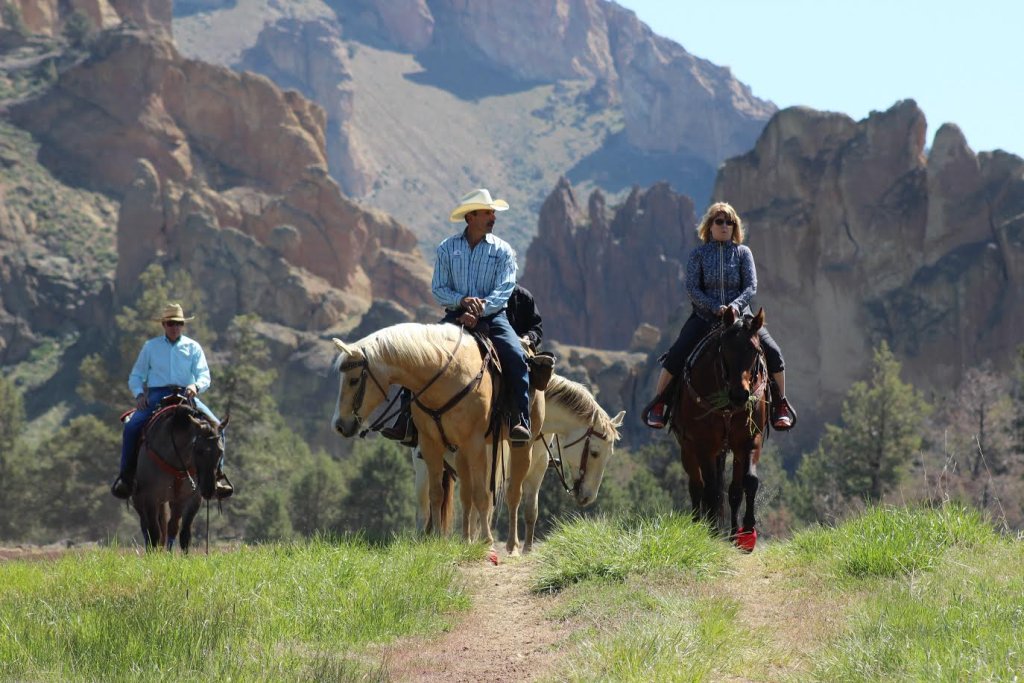 Group of horseback riders near Terrebonne, Oregon