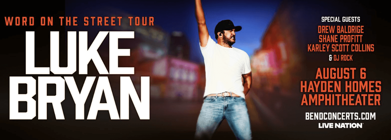 Luke Bryan performs at the Haydens Homes Amphitheater on August 6th as part of the Word on the Street Tour in Central Oregon.
