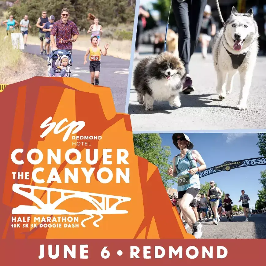 A half marathon event featuring a doggie dash and a stroller race in a scenic setting in Central Oregon.