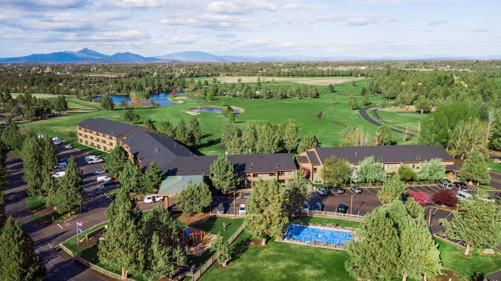 Arial view of Eagle Crest Resort near Sisters and Redmond, Oregon