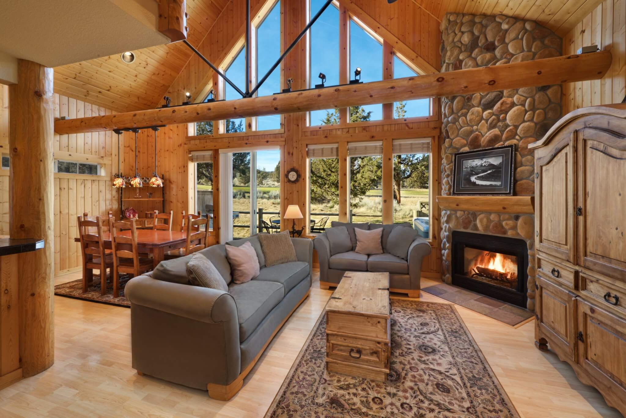 Chalet Living Area at Eagle Crest Resort