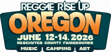 Reggae Rise Up Oregon festival poster with dates, location, and themes in Central Oregon.