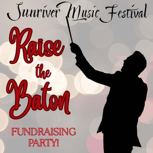 Festival promoting a fundraising party for Sunriver Music Festival in Central Oregon.