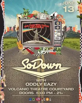 SoDown with Oddly Easym featuring Oddly Easym at Volcano Theatre Courtyard in Central Oregon.