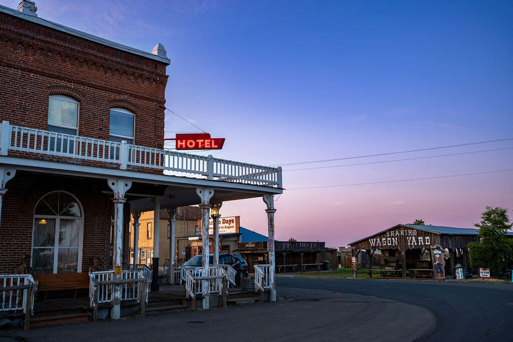 The Historic Shaniko Hotel in Shaniko, Oregon.