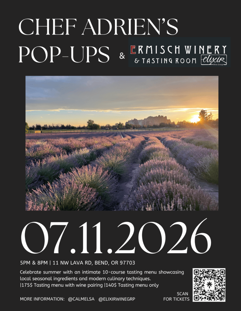 A picturesque lavender field at sunset, with rows of purple flowers stretching towards the horizon in Central Oregon.