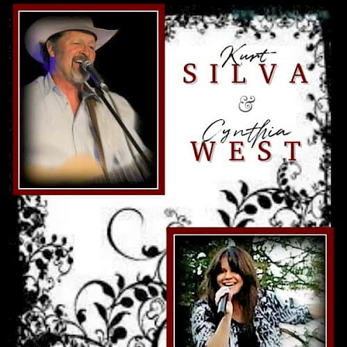 Kurt Silva and Cynthia West, country music duo, performing on stage in Central Oregon.
