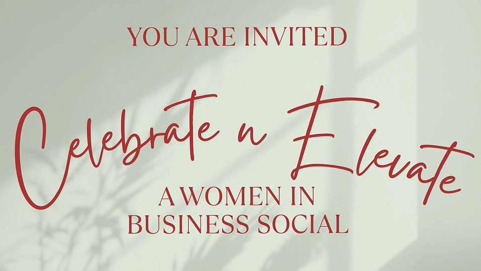 An invitation graphic for a women in business social event titled Celebrate n Elevate in Central Oregon.