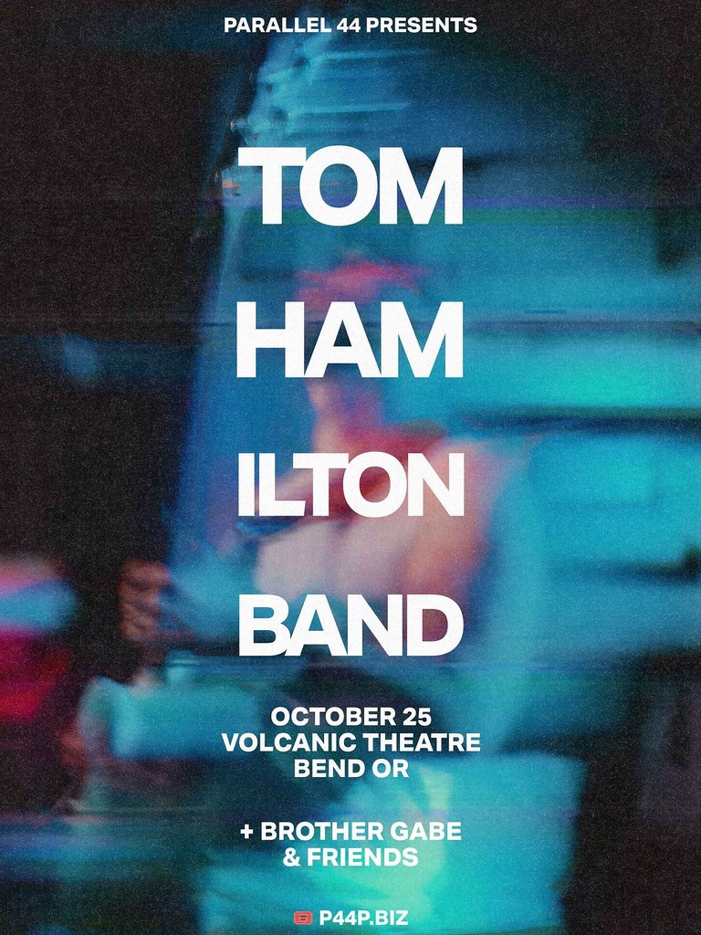 A concert poster for the Tom Hamilton Band at Volcanic Theatre in Central Oregon.