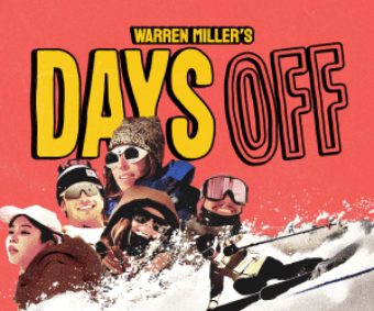 A promotional poster for Warren Miller's Days Off featuring skiers in the snow in Central Oregon.