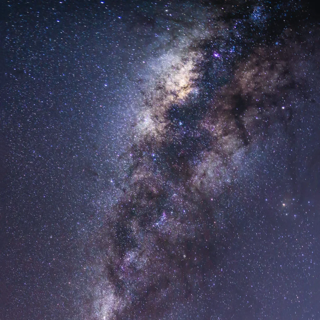 A vibrant view of the Milky Way galaxy stretching across a dark night sky in Central Oregon.