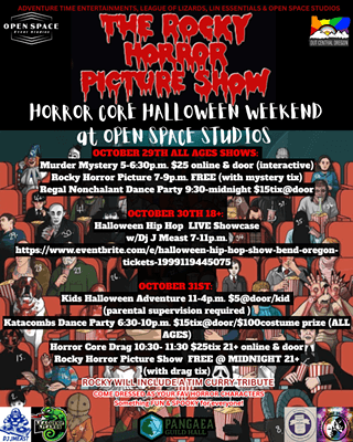 A flyer for a Halloween weekend event featuring The Rocky Horror Picture Show in Central Oregon.